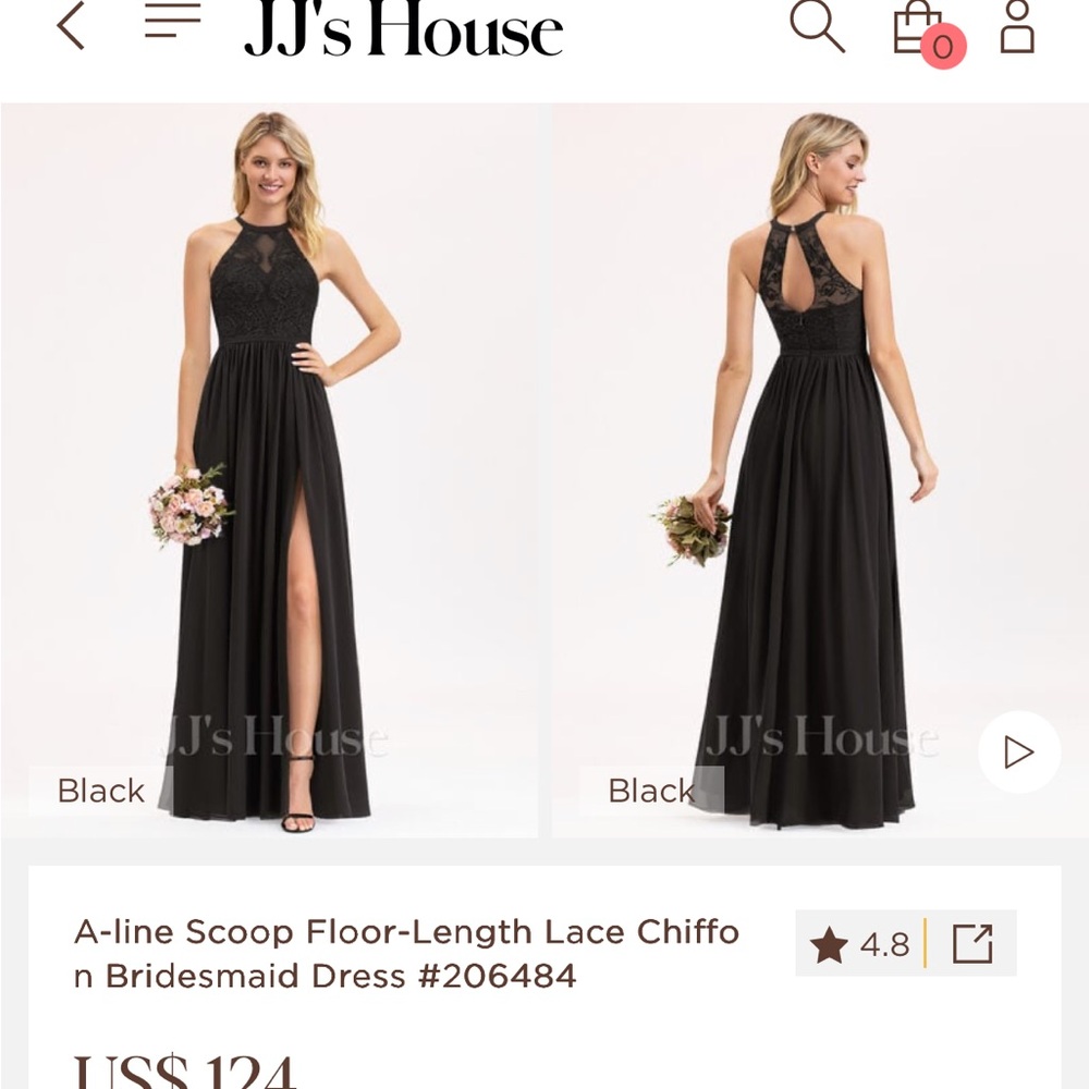 JJs House Black Lace Chiffon Maxi Dress